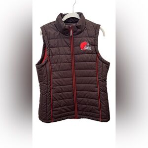 Cleveland Browns Vest Woman Large NFL Team Football  Puffer Jacket